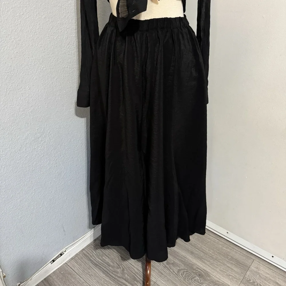 Denim & Supply Ralph Lauren‎ Black Rare Bohemian Maxi Retro Ruffled Skirt Sz S